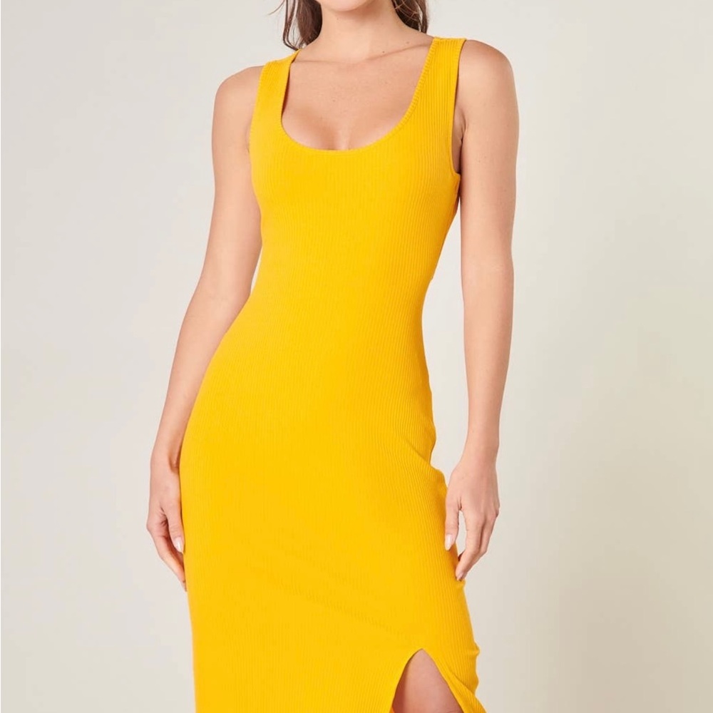 Ribbed Knit Tie Back Bodycon Dress